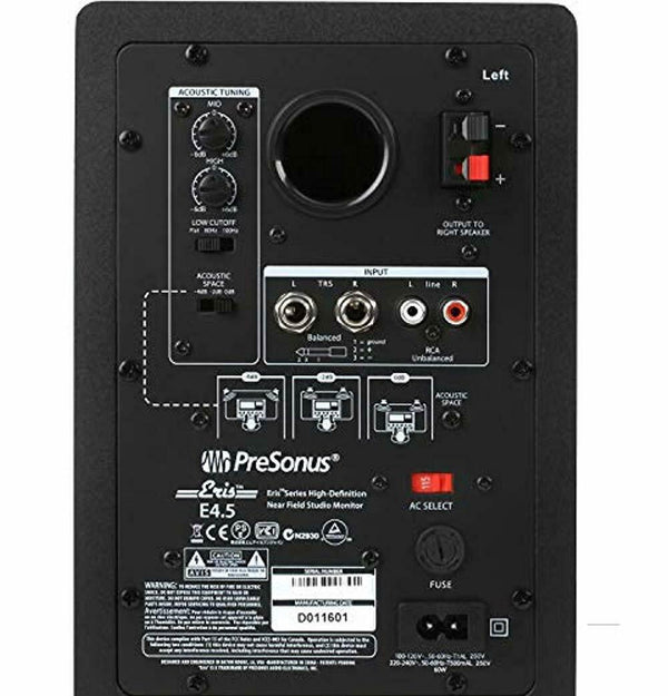 Presonus AudioBox 96 Audio Interface Full Studio Bundle with Studio One Artist Software Pack w/Eris 4.5 Pair Studio Monitors and 1/4