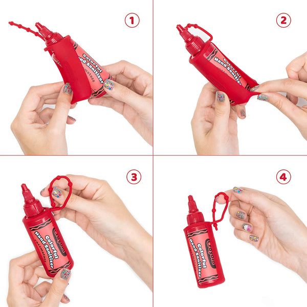 Crayola Kids Hand Sanitizer Gel, (4-Pack) 2 oz ea., 4 Colorful Holders Included.