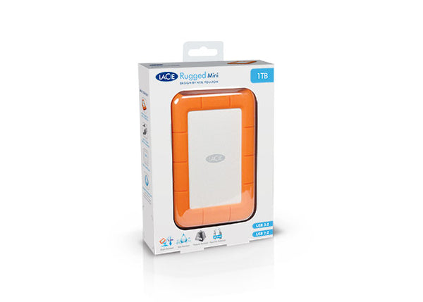 LaCie Rugged 1TB Mini Disk MOBILE HARD DRIVE with USB 3.0