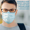 Jumbl Blue Disposable Face Masks | Protective 3-Ply Breathable Comfortable Nose/Mouth Coverings for Home & Office | Elastic Ear Loop 3-Layer Safety Shield for Adults/Kids | Pack of 50 Ships from USA